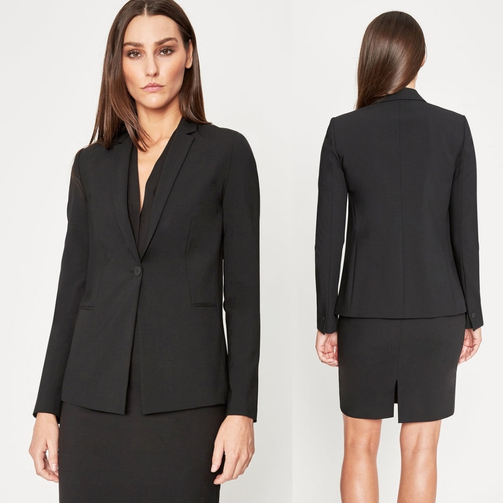 Elie Tahari Darcy Jacket Blazer Size 12 Dark Grey